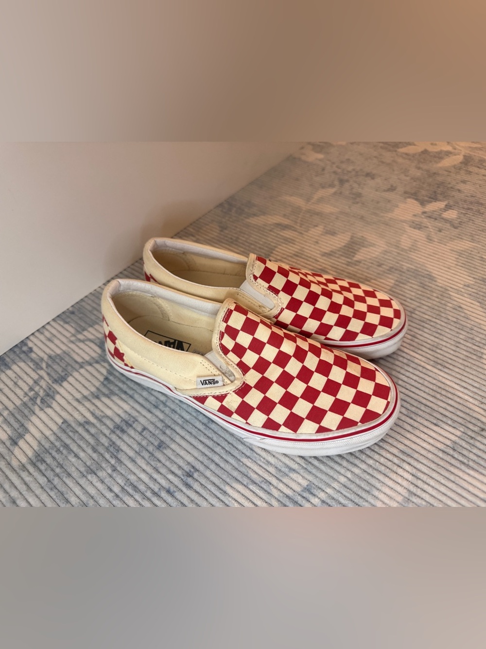 Vans Kids Slip-On Checkerboard Red and Cream